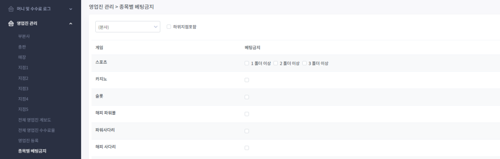 카지노솔루션 영업진 관리